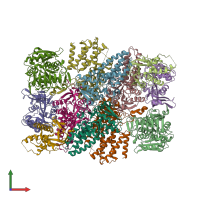 PDB entry 7f64 coloured by chain, front view.