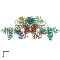 PDB entry 7f67 coloured by chain, top view.