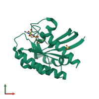 PDB entry 7f68 coloured by chain, front view.