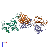 PDB entry 7f6y coloured by chain, top view.