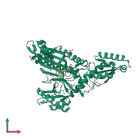 PDB entry 7f9p coloured by chain, front view.