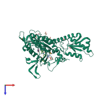 PDB entry 7f9p coloured by chain, top view.