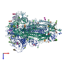 PDB entry 7fce coloured by chain, top view.