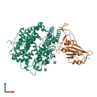 PDB entry 7fdh coloured by chain, front view.