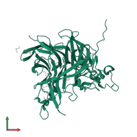 Levansucrase in PDB entry 7fdz, assembly 1, front view.