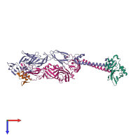 PDB entry 7ffo coloured by chain, top view.