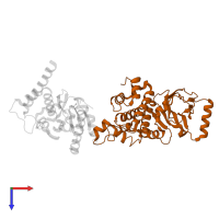 A1 cistron-splicing factor AAR2 in PDB entry 7fkx, assembly 1, top view.