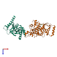 PDB entry 7fnr coloured by chain, top view.