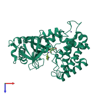 PDB entry 7fts coloured by chain, top view.