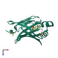 PDB entry 7fz7 coloured by chain, top view.