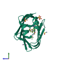 PDB entry 7g1a coloured by chain, side view.