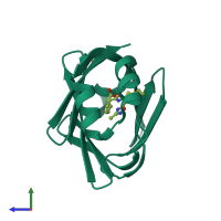 PDB entry 7g1n coloured by chain, side view.