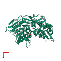 PDB entry 7g9v coloured by chain, top view.