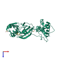 PDB entry 7gbu coloured by chain, top view.