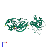 PDB entry 7gd7 coloured by chain, top view.