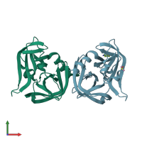 PDB entry 7go0 coloured by chain, front view.