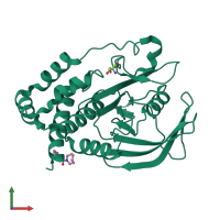 PDB entry 7gsc coloured by chain, front view.