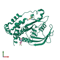 PDB entry 7gso coloured by chain, front view.