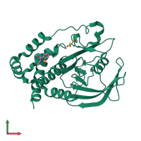 PDB entry 7gtk coloured by chain, front view.