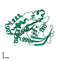 PDB entry 7gtn coloured by chain, front view.