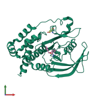 PDB entry 7gtr coloured by chain, front view.