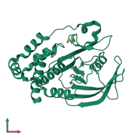 PDB entry 7gtw coloured by chain, front view.