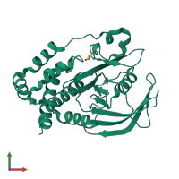 PDB entry 7gu1 coloured by chain, front view.