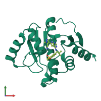 PDB entry 7gzy coloured by chain, front view.