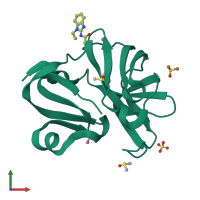PDB entry 7h3j coloured by chain, front view.