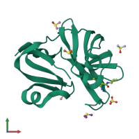 PDB entry 7h45 coloured by chain, front view.