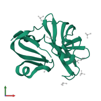 Protease 2A in PDB entry 7h45, assembly 1, front view.