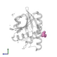 2-AMINO-2-HYDROXYMETHYL-PROPANE-1,3-DIOL in PDB entry 7h6j, assembly 1, side view.