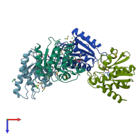 PDB entry 7h88 coloured by chain, top view.