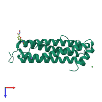 PDB entry 7jgk coloured by chain, top view.