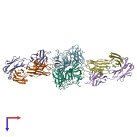 PDB entry 7jie coloured by chain, top view.