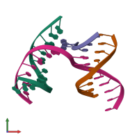 PDB entry 7jjw coloured by chain, front view.