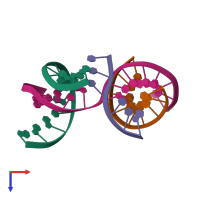 PDB entry 7jjw coloured by chain, top view.