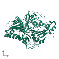 Phospholipase D in PDB entry 7jru, assembly 1, front view.