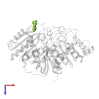 2-(N-MORPHOLINO)-ETHANESULFONIC ACID in PDB entry 7jru, assembly 1, top view.