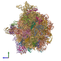 PDB entry 7jt3 coloured by chain, side view.