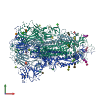 PDB entry 7jwy coloured by chain, front view.