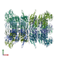 PDB entry 7k57 coloured by chain, front view.