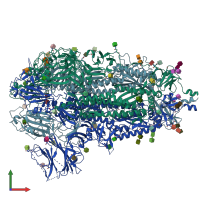 PDB entry 7kdk coloured by chain, front view.