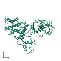 PDB entry 7kgn coloured by chain, front view.