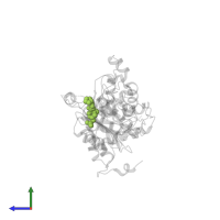 (2S,5R)-1-formyl-N'-[(3R)-pyrrolidine-3-carbonyl]-5-[(sulfooxy)amino]piperidine-2-carbohydrazide in PDB entry 7kis, assembly 1, side view.