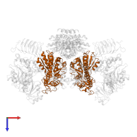 Translation initiation factor eIF-2B subunit delta in PDB entry 7kmf, assembly 1, top view.