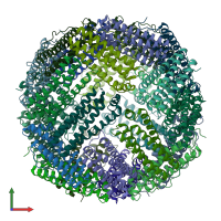 PDB entry 7kod coloured by chain, front view.