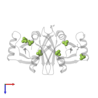 SULFATE ION in PDB entry 7kq2, assembly 1, top view.