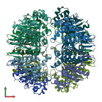 PDB entry 7kr2 coloured by chain, front view.