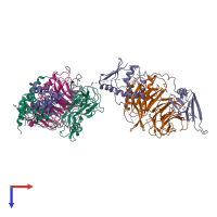 PDB entry 7ksr coloured by chain, top view.